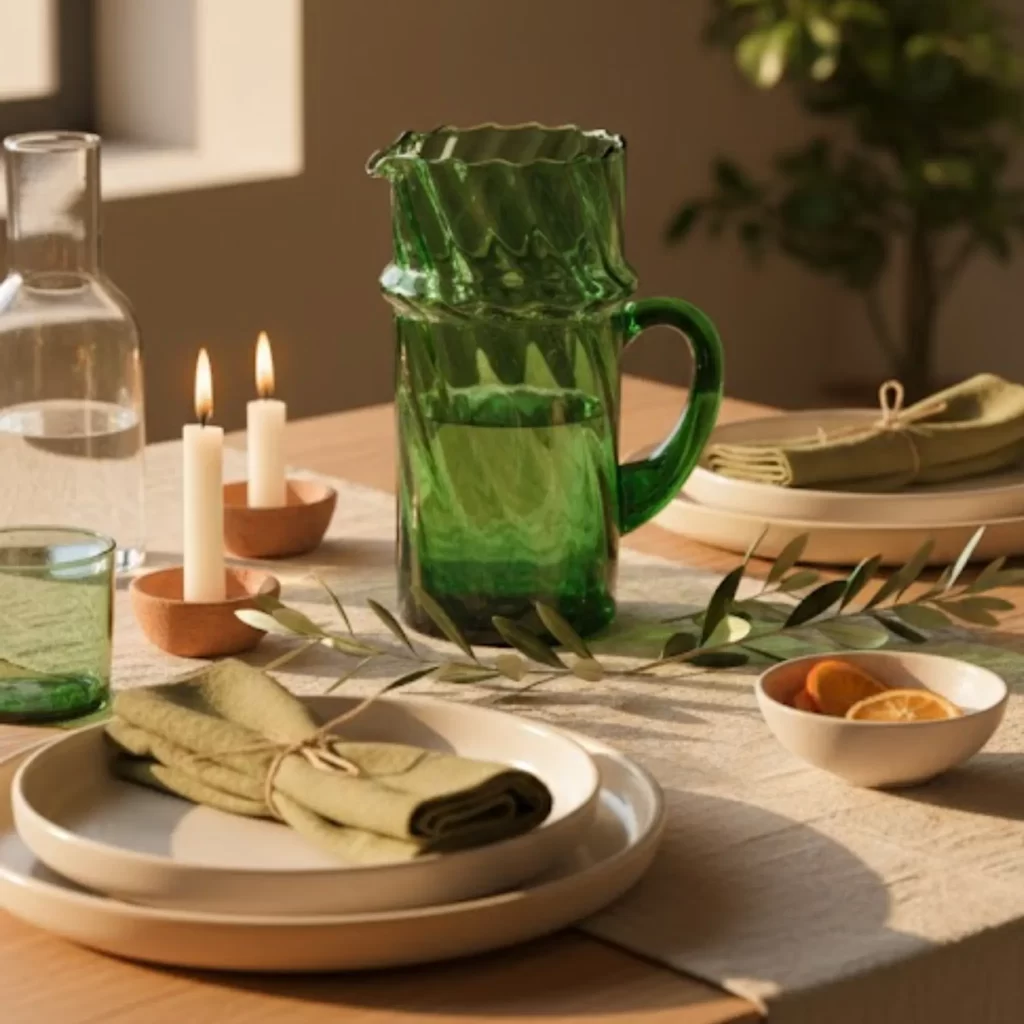 carafe striee en verre beldi