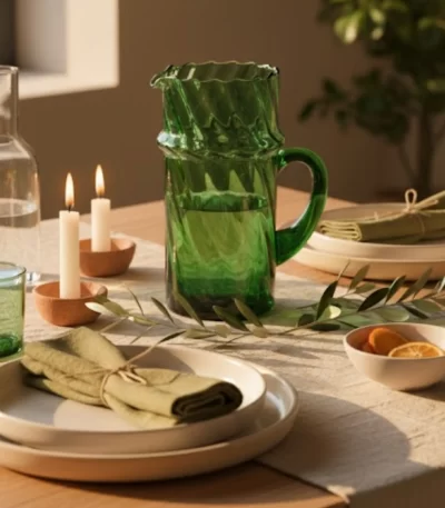 carafe striee en verre beldi